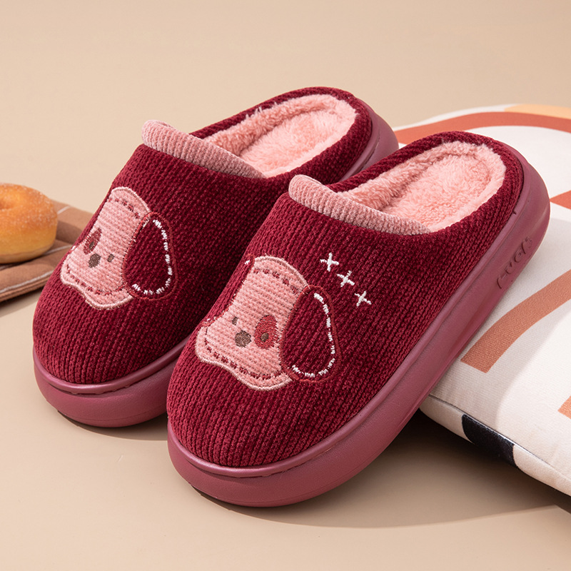 Giày tất bằng vải cotton dành cho phụ nữ và nam giới mùa đông, đế EVA chống trơn, ấm áp – Giày sử dụng trong nhà dành cho các cặp đôi
