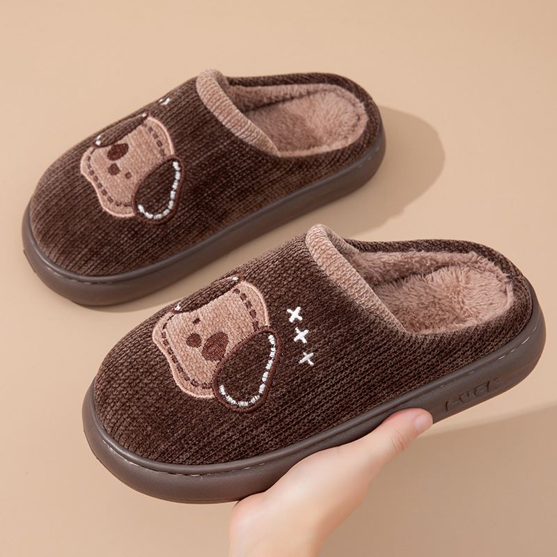 Giày tất bằng vải cotton dành cho phụ nữ và nam giới mùa đông, đế EVA chống trơn, ấm áp – Giày sử dụng trong nhà dành cho các cặp đôi