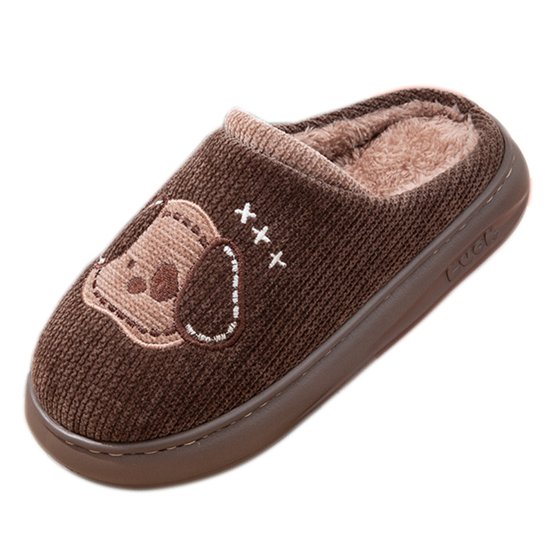 Giày tất bằng vải cotton dành cho phụ nữ và nam giới mùa đông, đế EVA chống trơn, ấm áp – Giày sử dụng trong nhà dành cho các cặp đôi