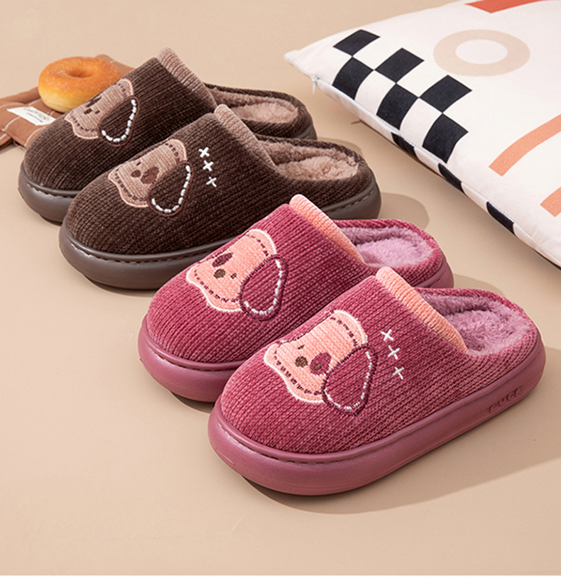 Giày tất bằng vải cotton dành cho phụ nữ và nam giới mùa đông, đế EVA chống trơn, ấm áp – Giày sử dụng trong nhà dành cho các cặp đôi