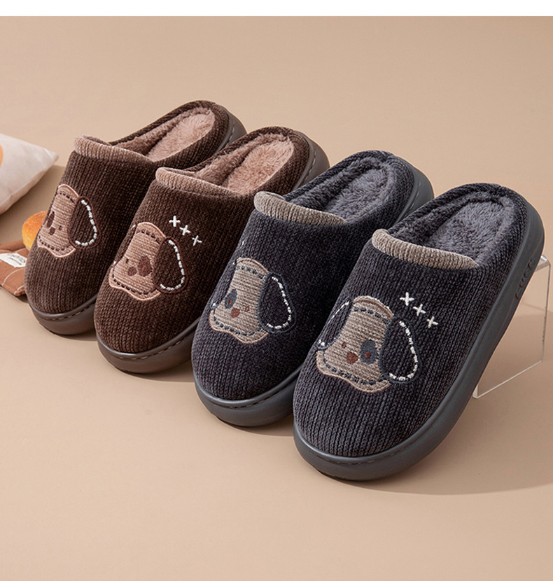 Giày tất bằng vải cotton dành cho phụ nữ và nam giới mùa đông, đế EVA chống trơn, ấm áp – Giày sử dụng trong nhà dành cho các cặp đôi