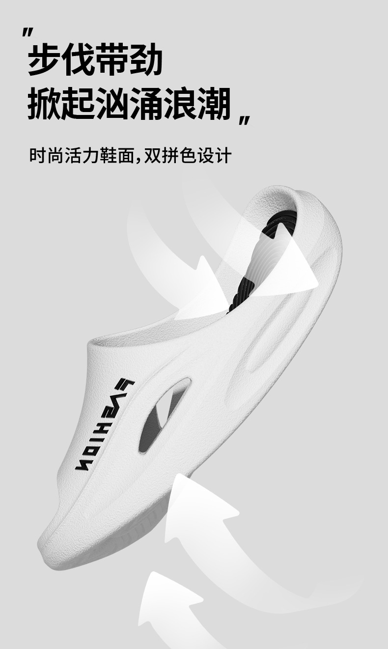 Men's Anti-Slip PVC Slide Sandals, Soft Sole Indoor Home Bathroom Slippers, Summer 2025