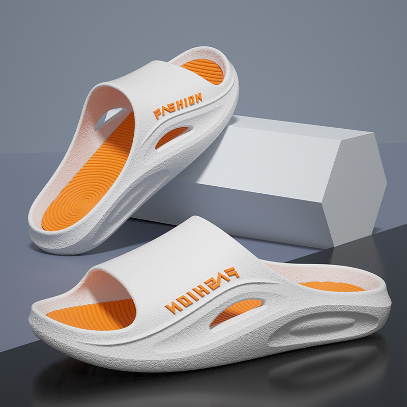 Men's Anti-Slip PVC Slide Sandals, Soft Sole Indoor Home Bathroom Slippers, Summer 2025