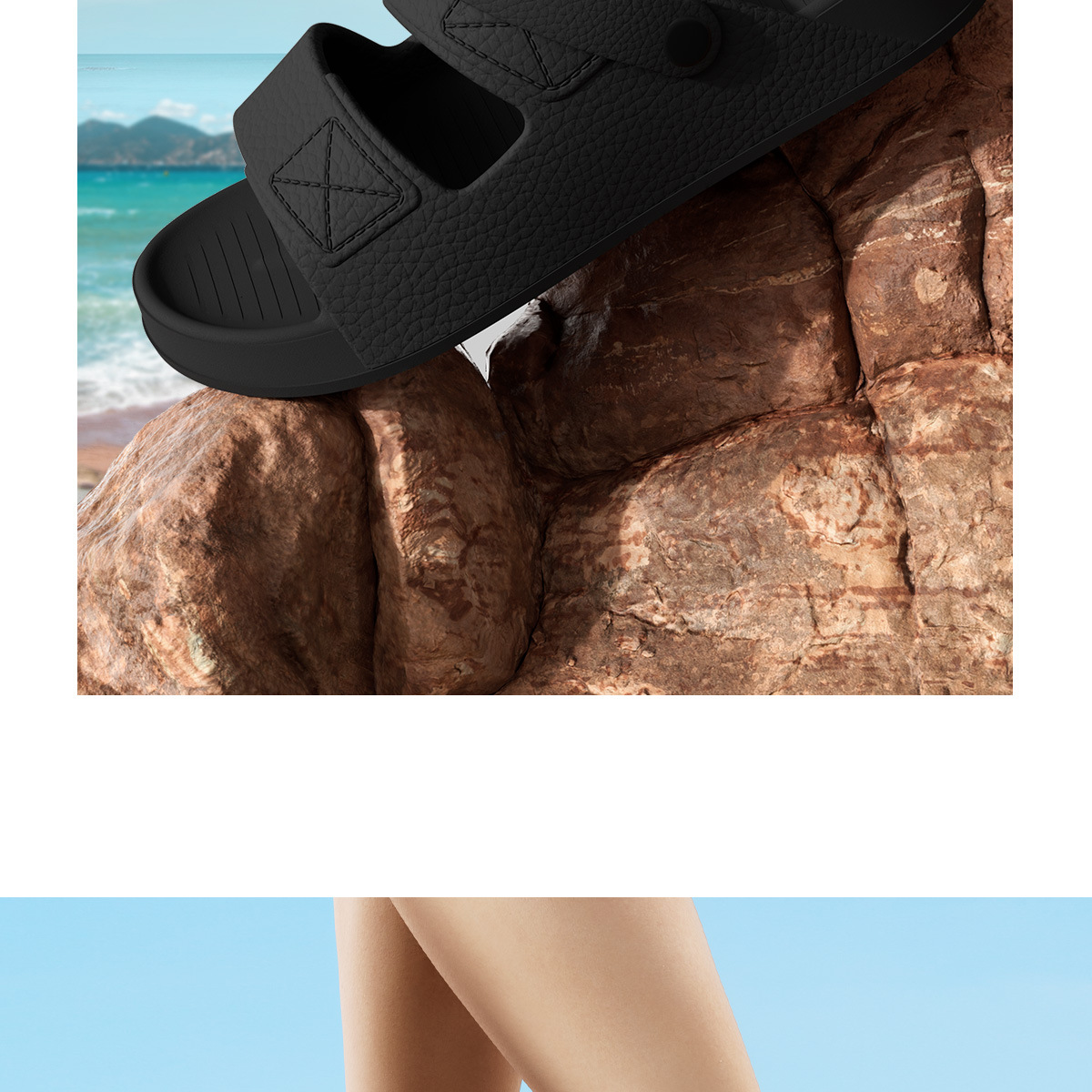EVA Open Toe Slide Sandals for Men and Women, Non Slip Breathable Indoor Home Bathroom Slippers