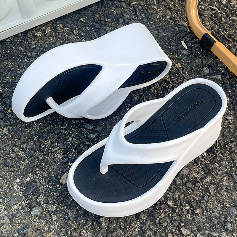 Women's Platform Flip Flops with High Heel, Non-Slip EVA Thick Sole Summer Beach Thong Sandals