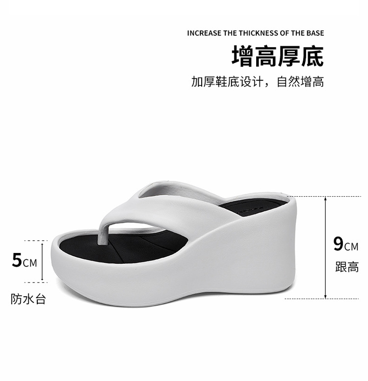 Women's Platform Flip Flops with High Heel, Non-Slip EVA Thick Sole Summer Beach Thong Sandals