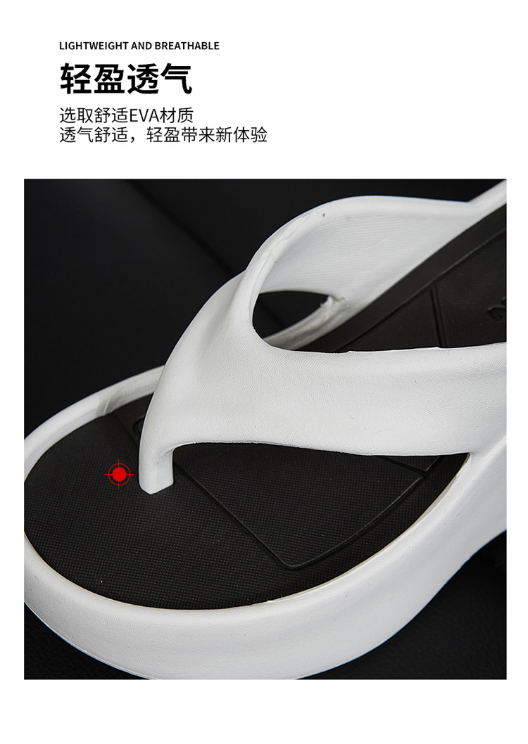 Women's Platform Flip Flops with High Heel, Non-Slip EVA Thick Sole Summer Beach Thong Sandals
