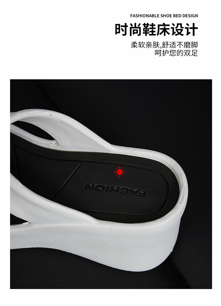Women's Platform Flip Flops with High Heel, Non-Slip EVA Thick Sole Summer Beach Thong Sandals