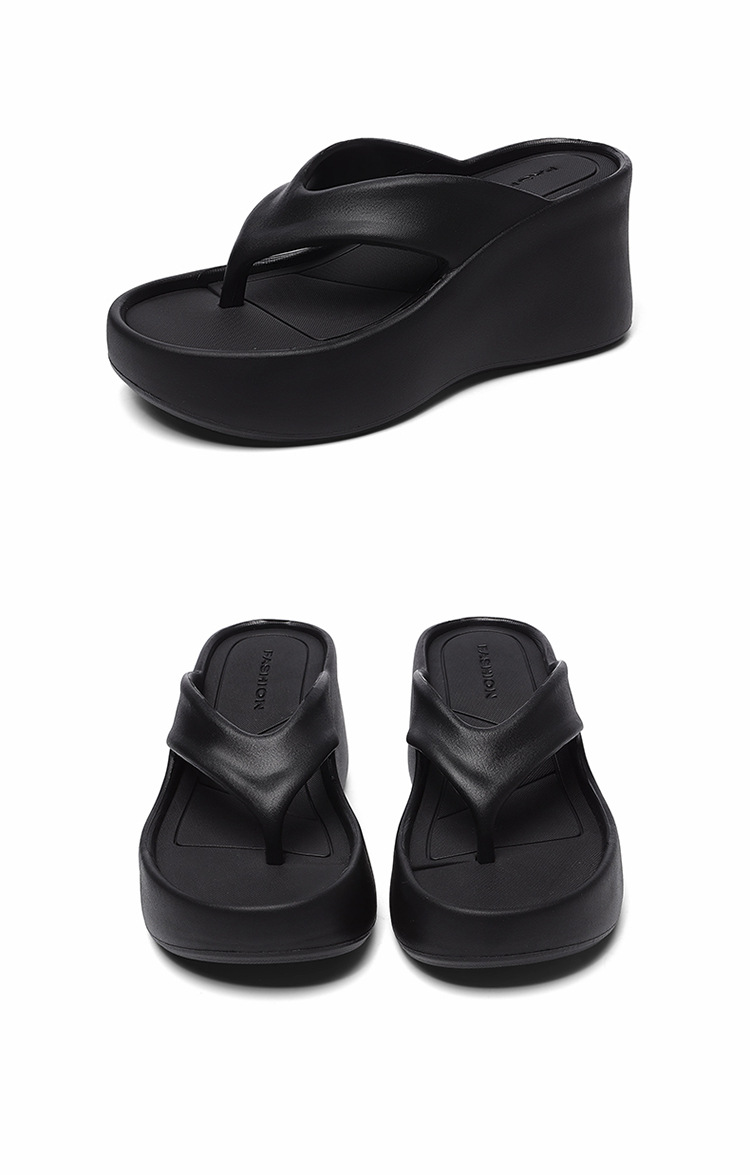 Women's Platform Flip Flops with High Heel, Non-Slip EVA Thick Sole Summer Beach Thong Sandals