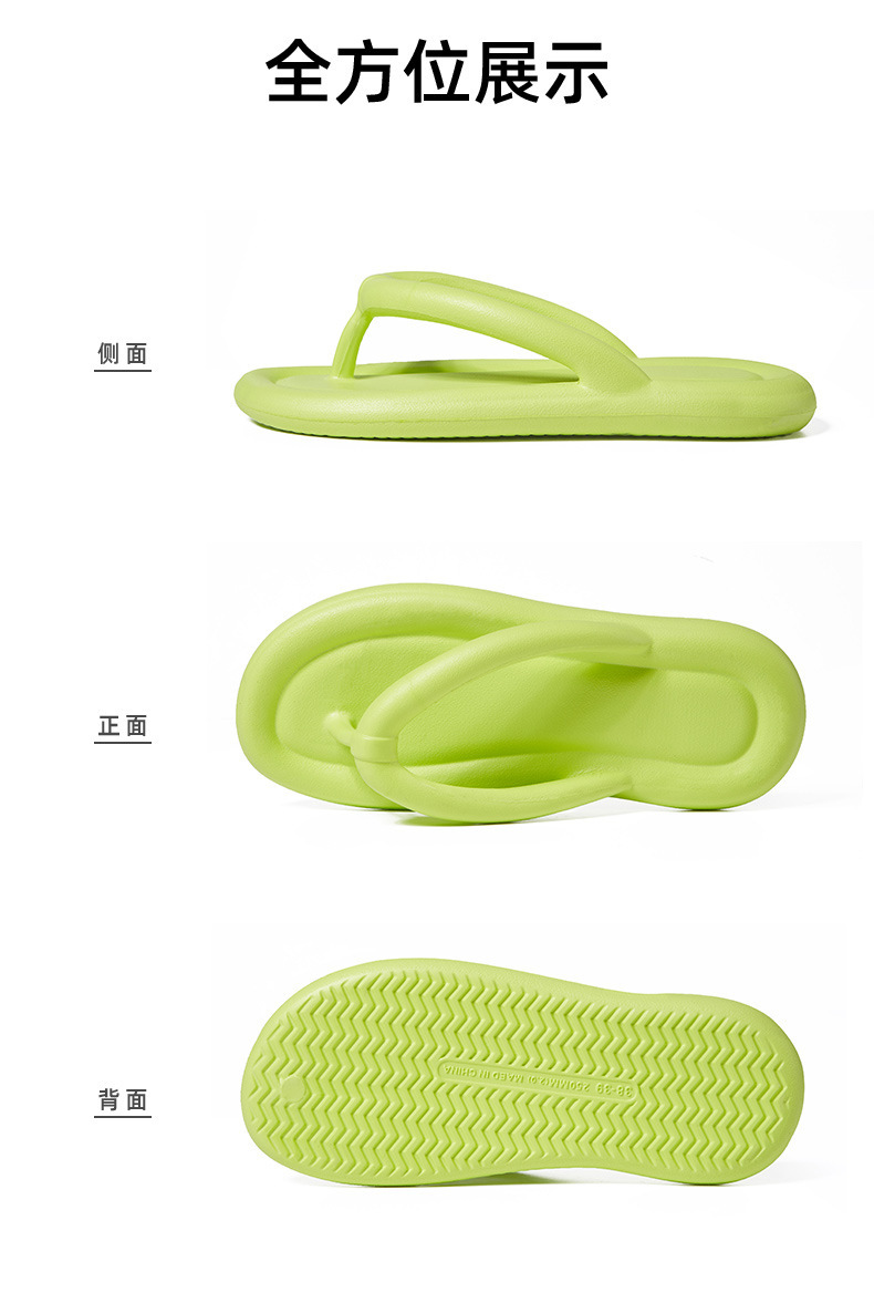 Women EVA Flip Flops White Thick Sole Beach Sandals for Summer Casual Wear