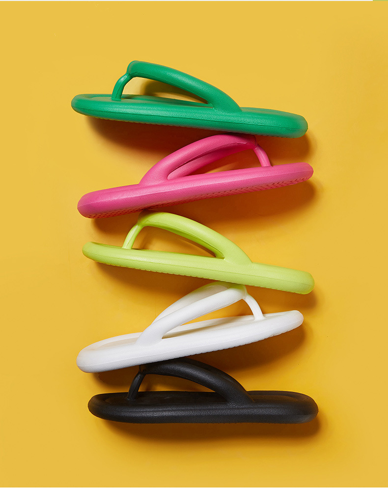 Women EVA Flip Flops White Thick Sole Beach Sandals for Summer Casual Wear