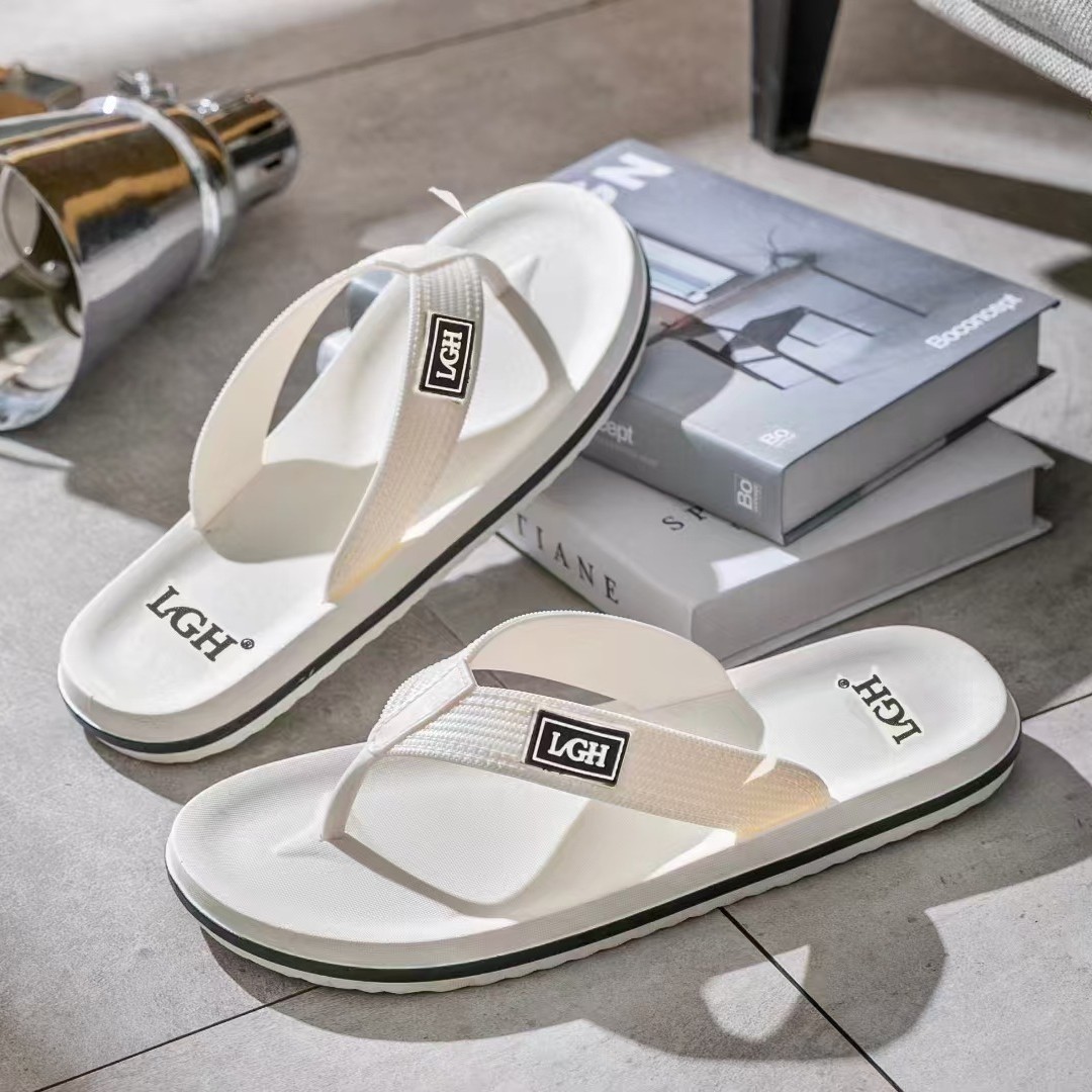 Men's PVC Flip Flops Casual Open Toe Thong Sandals for Home and Beach
