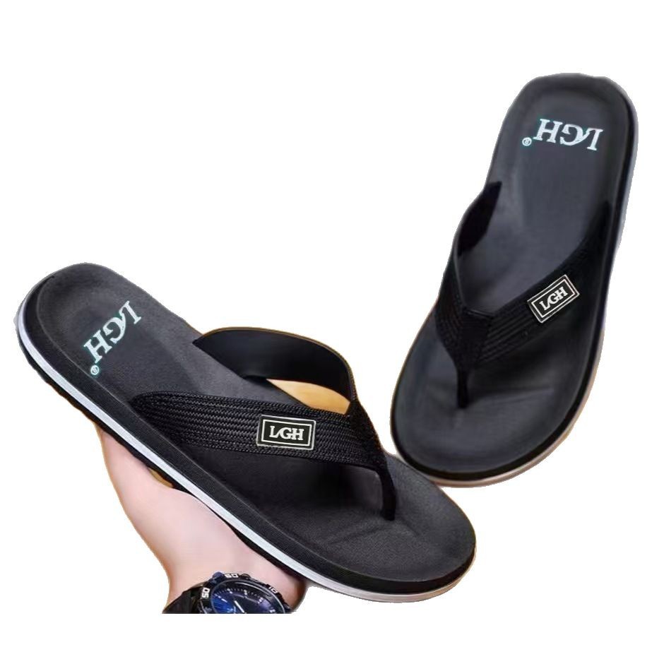 Men's PVC Flip Flops Casual Open Toe Thong Sandals for Home and Beach