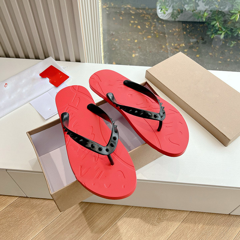 LTTL Men Women Flip Flops with Rivets, Graffiti EVA PVC Non-Slip Beach Sandals