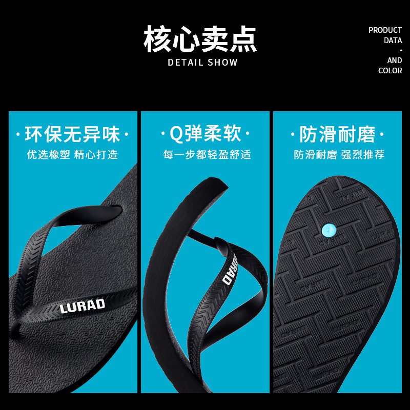Men's Non-Slip EVA Flip Flops Thick Sole Beach Sandals for Summer