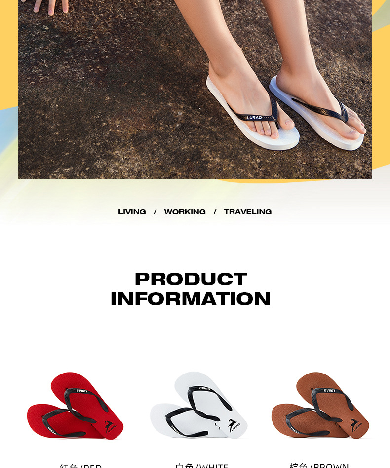 Men's Non-Slip EVA Flip Flops Thick Sole Beach Sandals for Summer