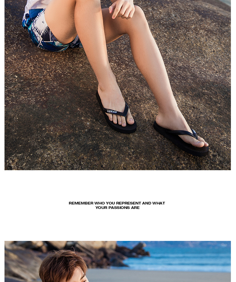 Men's Non-Slip EVA Flip Flops Thick Sole Beach Sandals for Summer