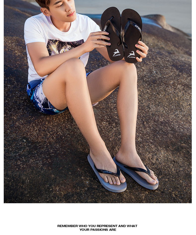 Men's Non-Slip EVA Flip Flops Thick Sole Beach Sandals for Summer