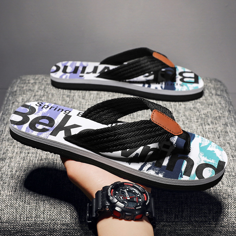 Men's Flip Flops Summer Outdoor Non-Slip Wear-Resistant Rubber Thong Sandals