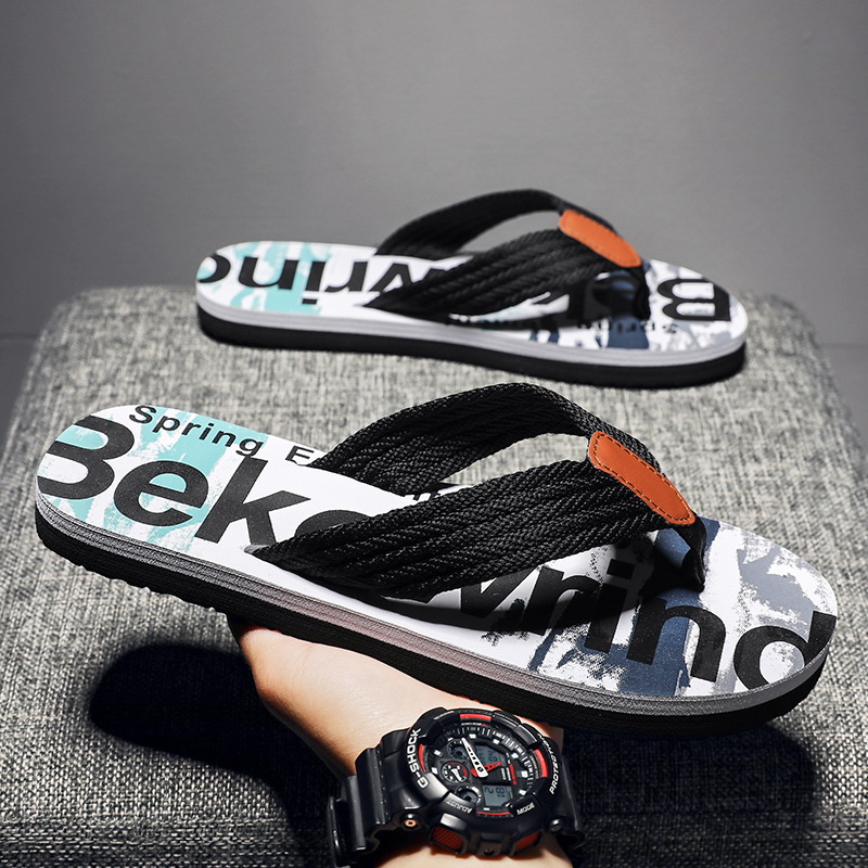 Men's Flip Flops Summer Outdoor Non-Slip Wear-Resistant Rubber Thong Sandals