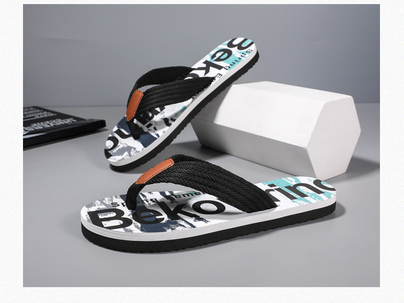 Men's Flip Flops Summer Outdoor Non-Slip Wear-Resistant Rubber Thong Sandals
