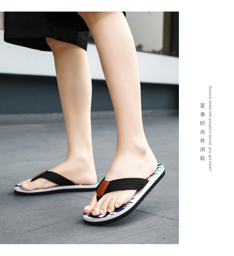 Men's Flip Flops Summer Outdoor Non-Slip Wear-Resistant Rubber Thong Sandals