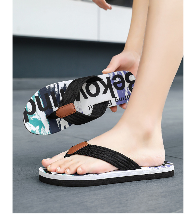 Men's Flip Flops Summer Outdoor Non-Slip Wear-Resistant Rubber Thong Sandals