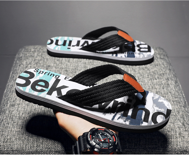 Men's Flip Flops Summer Outdoor Non-Slip Wear-Resistant Rubber Thong Sandals