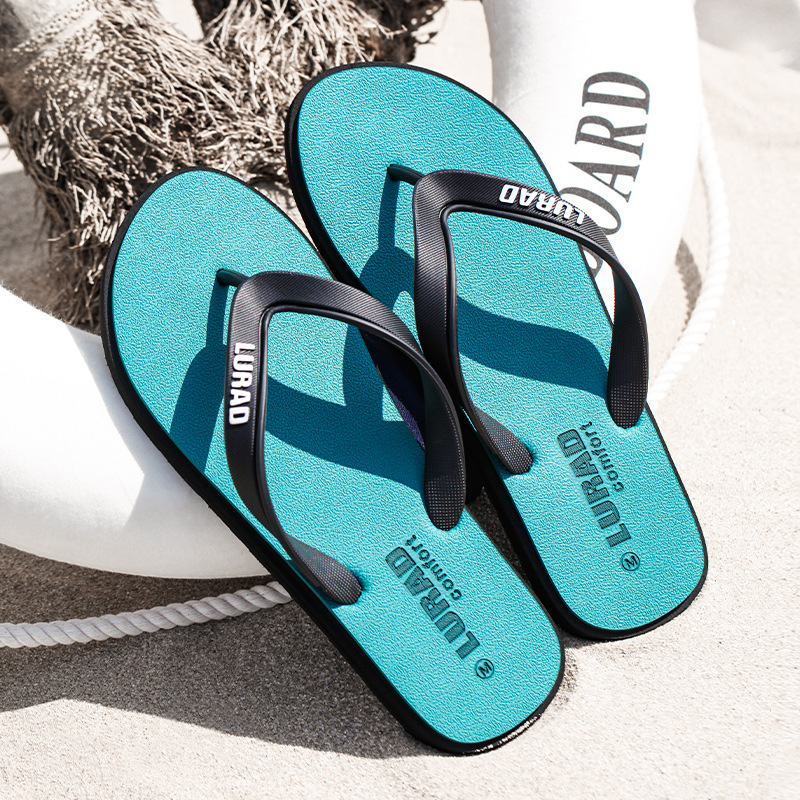 Men's Flip Flops Summer Beach Sandals, Non-Slip Casual Thong Slippers for Adults