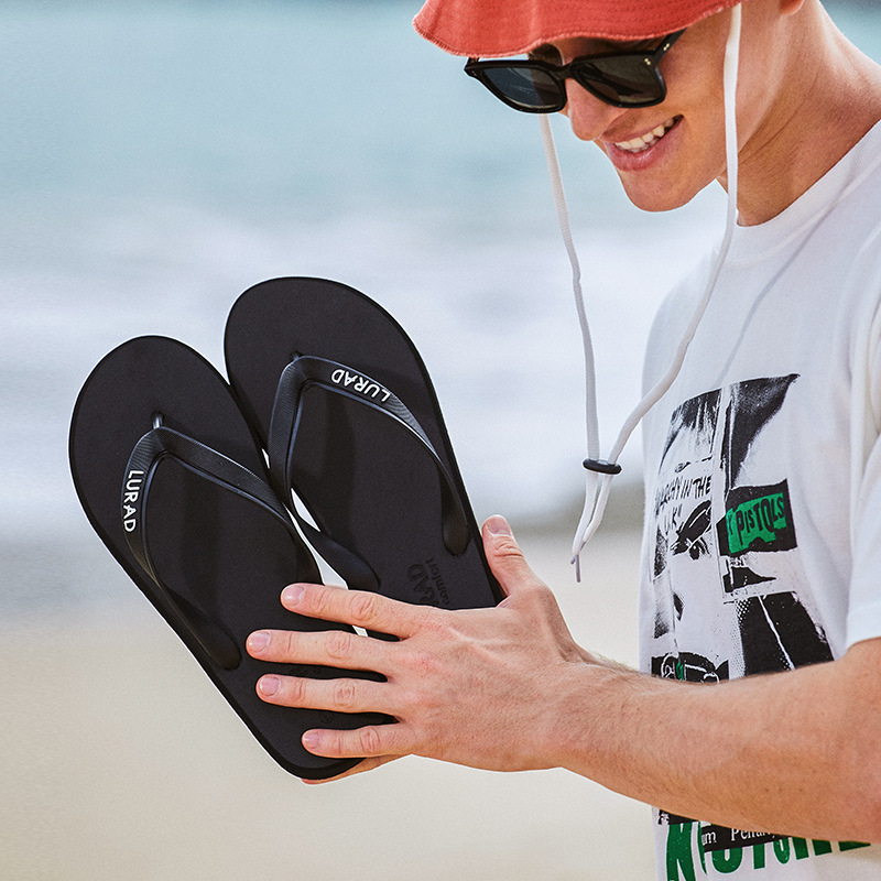 Men's Flip Flops Summer Beach Sandals, Non-Slip Casual Thong Slippers for Adults