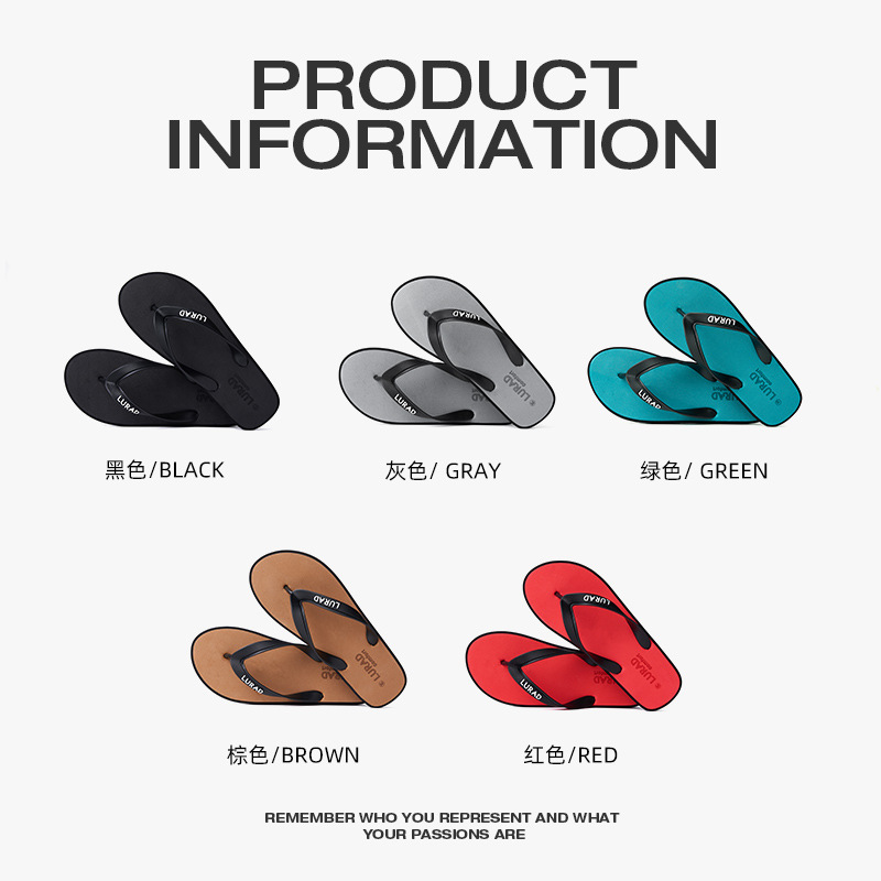 Men's Flip Flops Summer Beach Sandals, Non-Slip Casual Thong Slippers for Adults