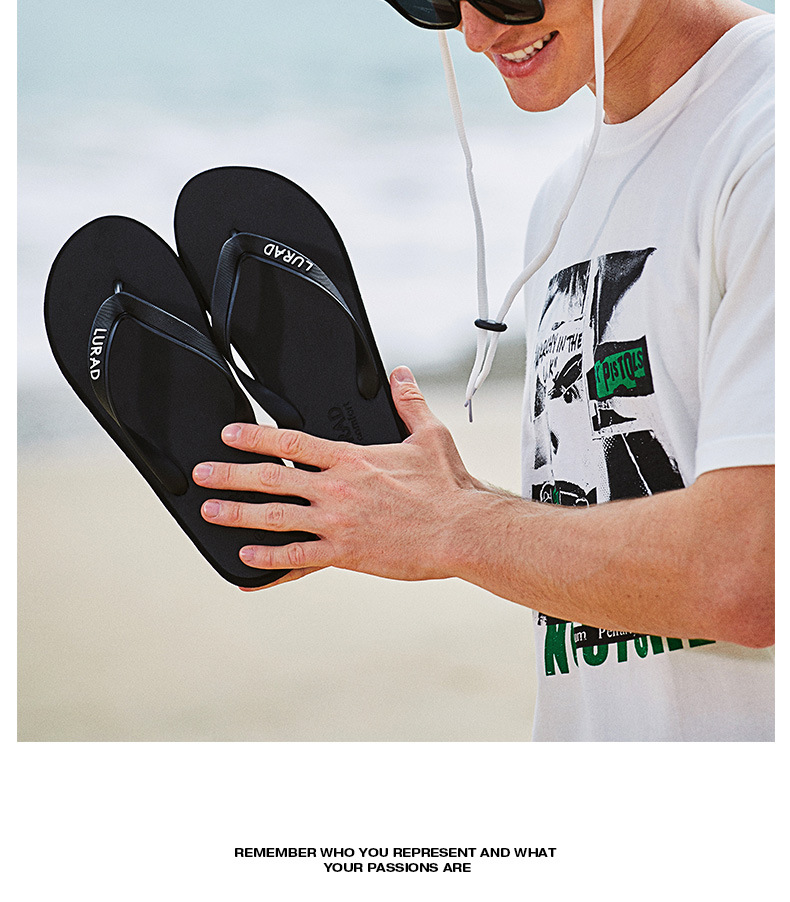 Men's Flip Flops Summer Beach Sandals, Non-Slip Casual Thong Slippers for Adults