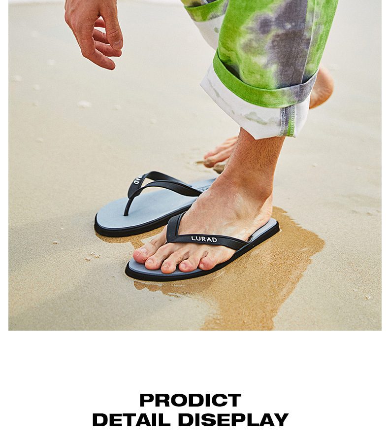 Men's Flip Flops Summer Beach Sandals, Non-Slip Casual Thong Slippers for Adults