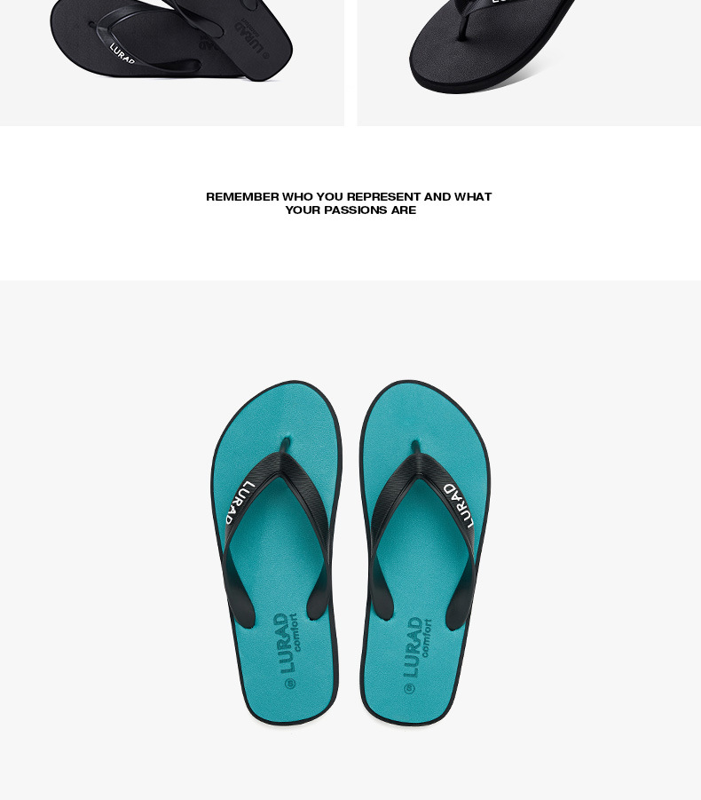 Men's Flip Flops Summer Beach Sandals, Non-Slip Casual Thong Slippers for Adults