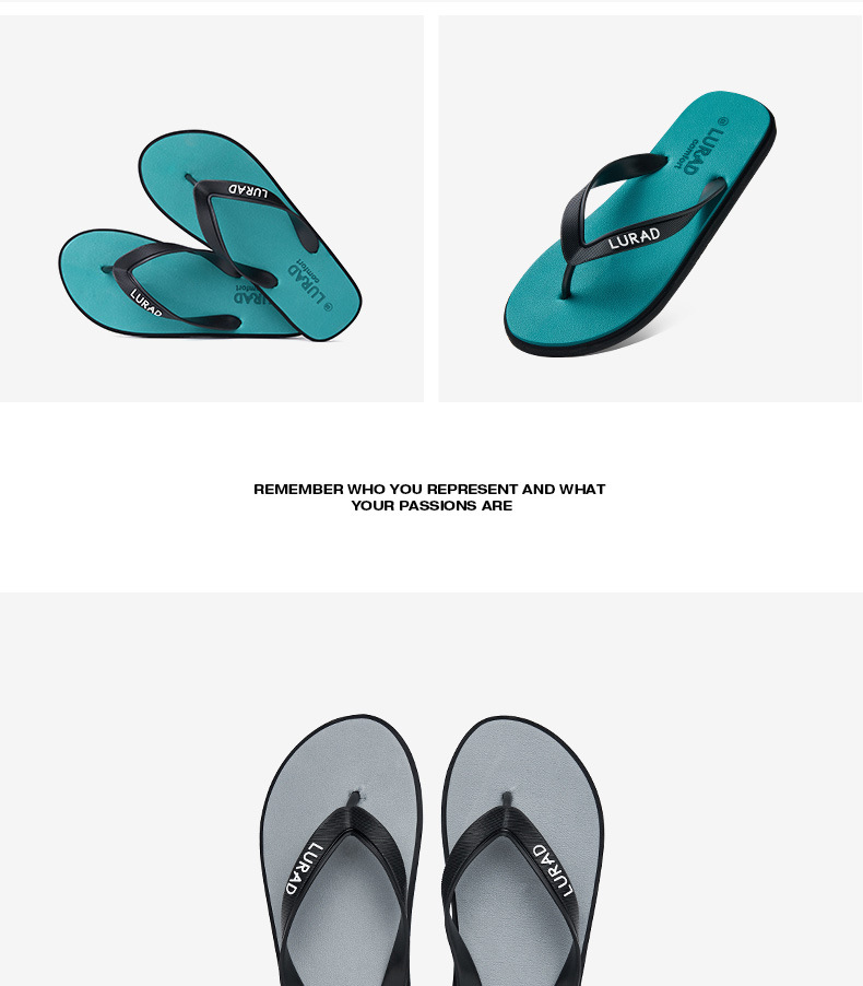 Men's Flip Flops Summer Beach Sandals, Non-Slip Casual Thong Slippers for Adults
