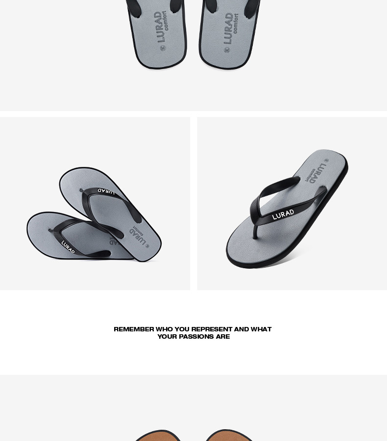 Men's Flip Flops Summer Beach Sandals, Non-Slip Casual Thong Slippers for Adults