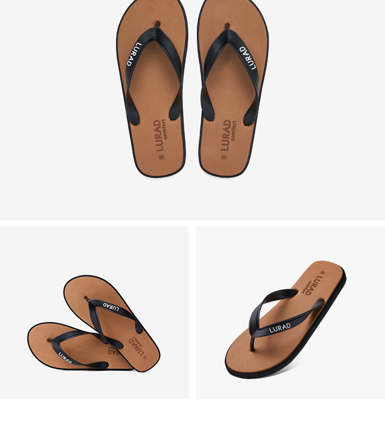 Men's Flip Flops Summer Beach Sandals, Non-Slip Casual Thong Slippers for Adults