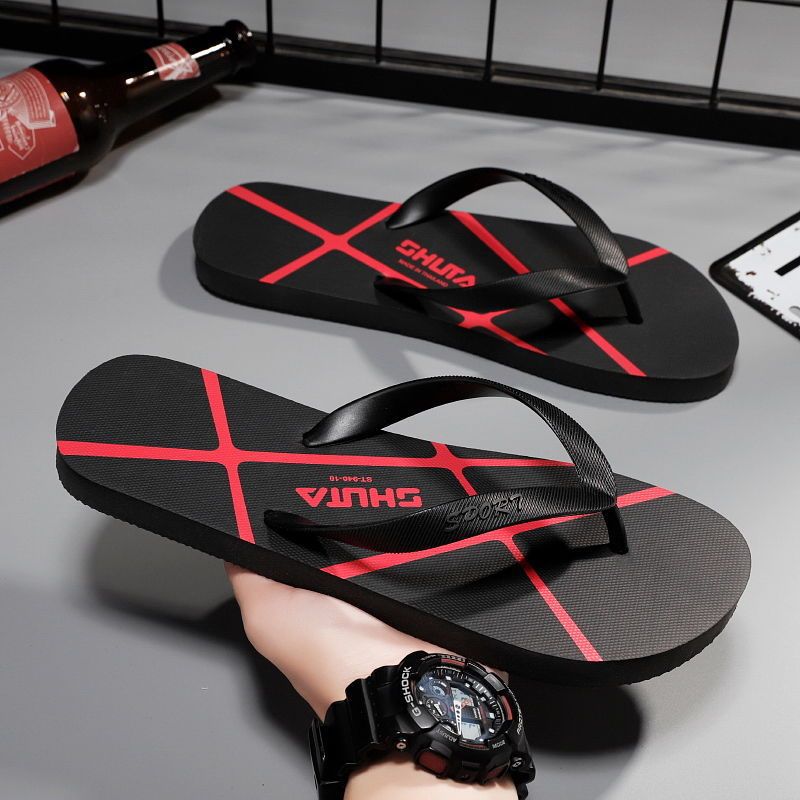 Men's PVC Flip Flops Non-Slip Soft Sole Quick-Dry Breathable Thong Sandals for Beach and Daily Wear