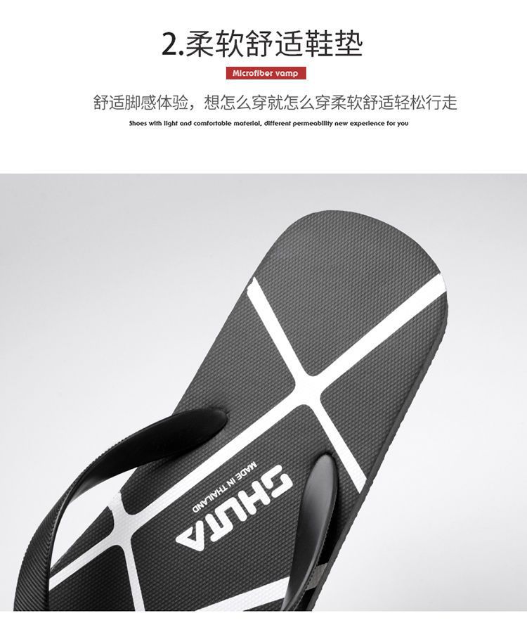 Men's PVC Flip Flops Non-Slip Soft Sole Quick-Dry Breathable Thong Sandals for Beach and Daily Wear