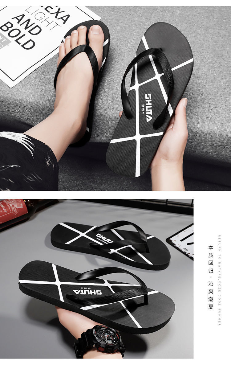 Men's PVC Flip Flops Non-Slip Soft Sole Quick-Dry Breathable Thong Sandals for Beach and Daily Wear