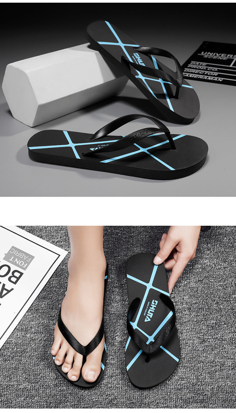 Men's PVC Flip Flops Non-Slip Soft Sole Quick-Dry Breathable Thong Sandals for Beach and Daily Wear