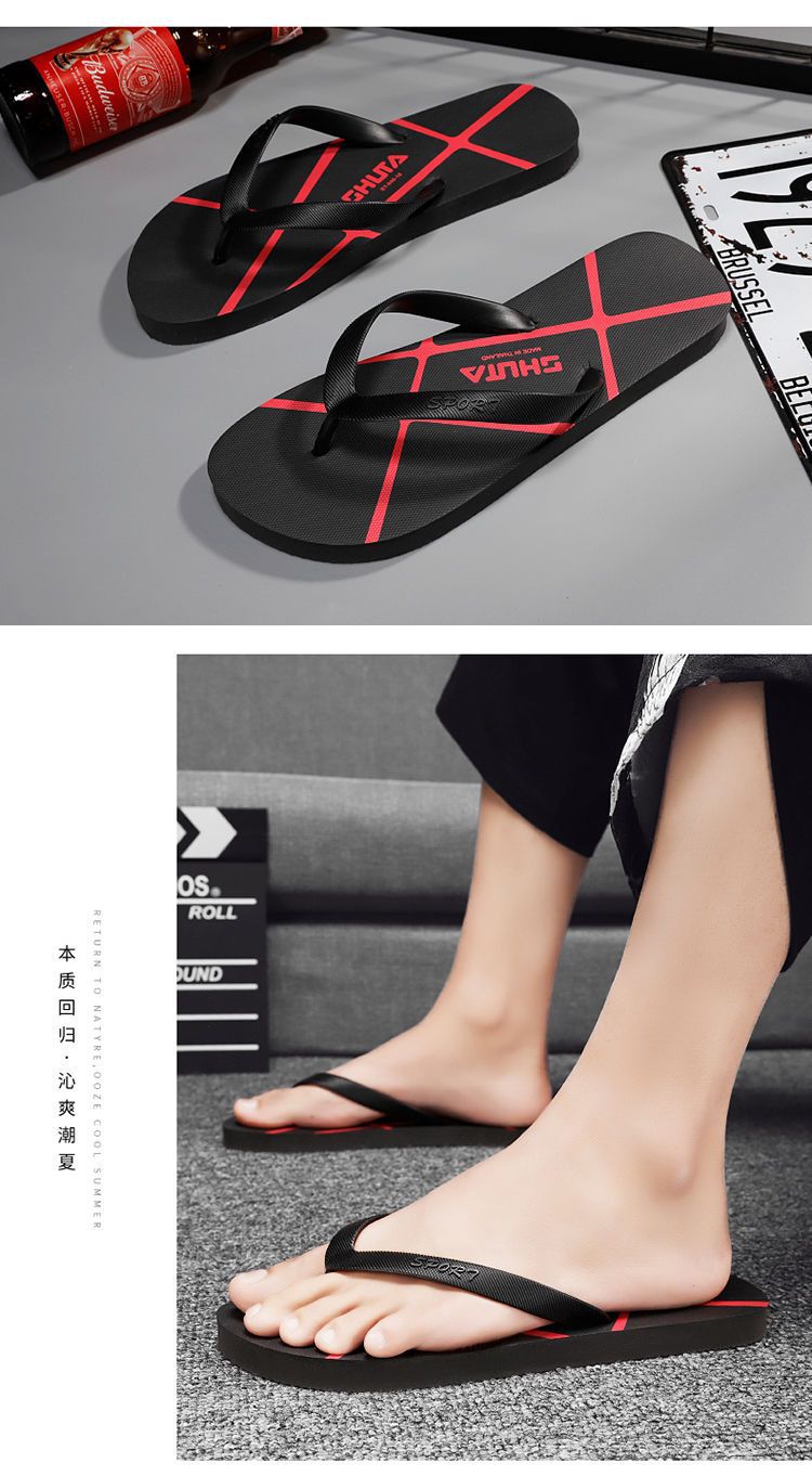 Men's PVC Flip Flops Non-Slip Soft Sole Quick-Dry Breathable Thong Sandals for Beach and Daily Wear