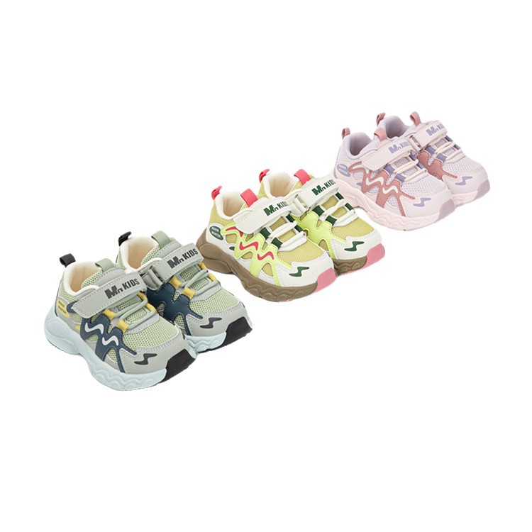 Jimixiong Kids Sneakers Breathable Lightweight EVA Sole Hook-and-Loop Casual Shoes for Toddlers and Children