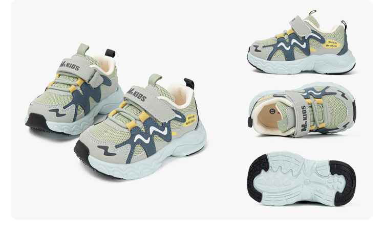 Jimixiong Kids Sneakers Breathable Lightweight EVA Sole Hook-and-Loop Casual Shoes for Toddlers and Children