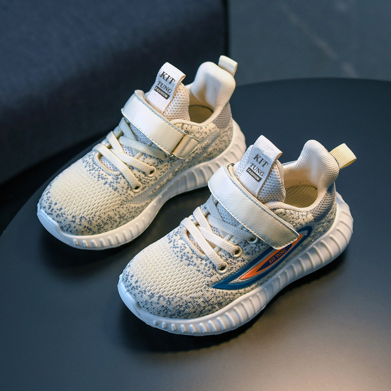 Kids Breathable Knit Sneakers, Lightweight Soft Sole Athletic Shoes for Boys and Girls