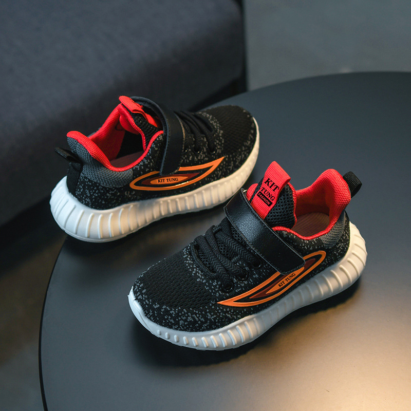 Kids Breathable Knit Sneakers, Lightweight Soft Sole Athletic Shoes for Boys and Girls