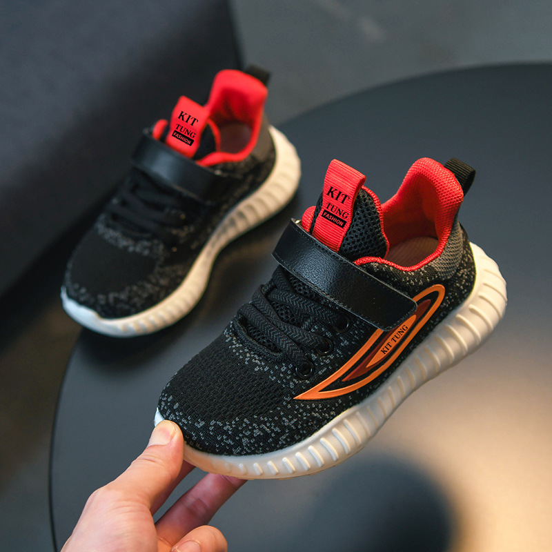 Kids Breathable Knit Sneakers, Lightweight Soft Sole Athletic Shoes for Boys and Girls