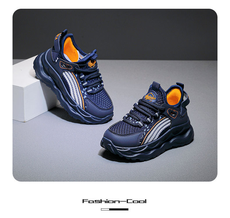BABAYA Boys Breathable Knit Slip-On Running Shoes for Spring and Autumn