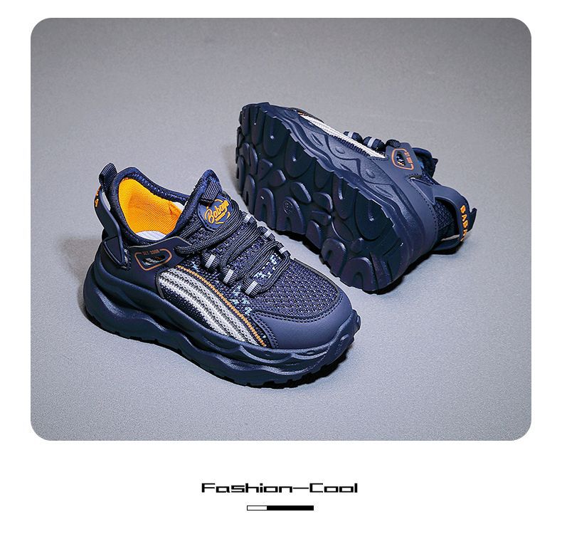 BABAYA Boys Breathable Knit Slip-On Running Shoes for Spring and Autumn