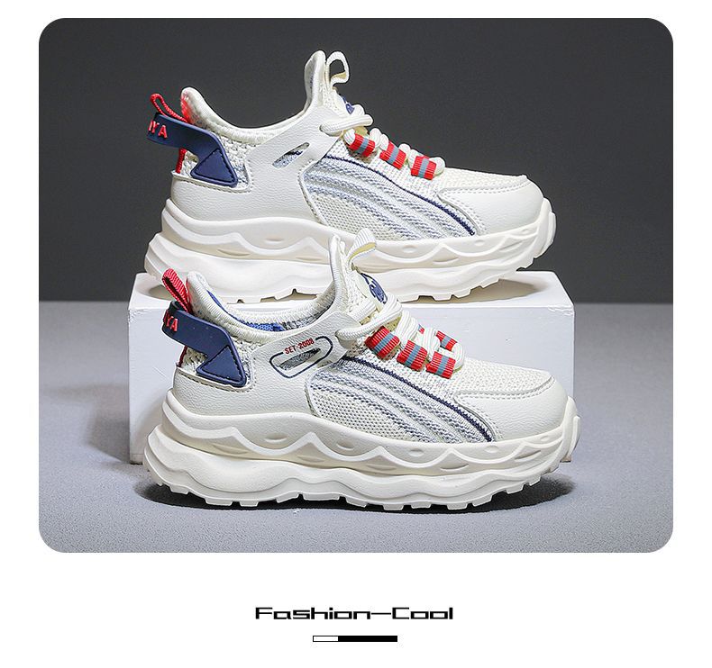 BABAYA Boys Breathable Knit Slip-On Running Shoes for Spring and Autumn